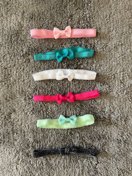bundle of 6 baby girl bow headbands