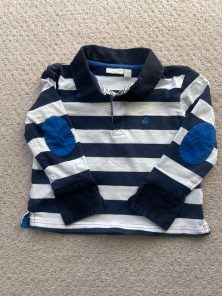 JojoMamanBebe 🇬🇧 (UK Brand) - striped long sleeve rugby shirt, Kids 2T