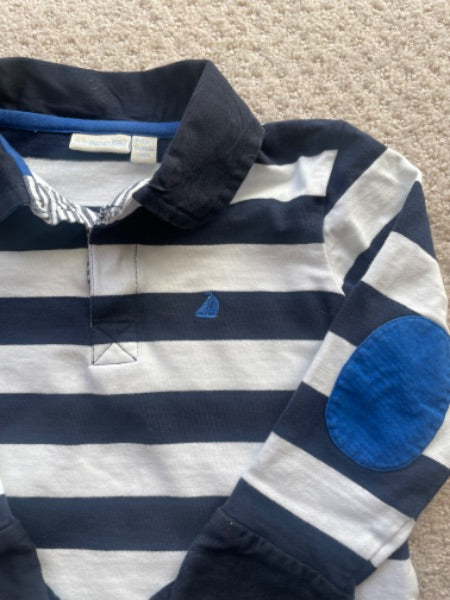 JojoMamanBebe 🇬🇧 (UK Brand) - striped long sleeve rugby shirt, Kids 2T