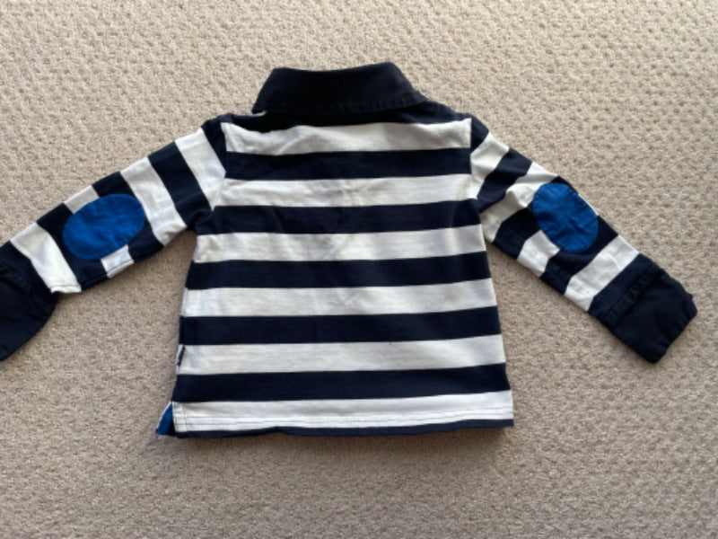JojoMamanBebe 🇬🇧 (UK Brand) - striped long sleeve rugby shirt, Kids 2T