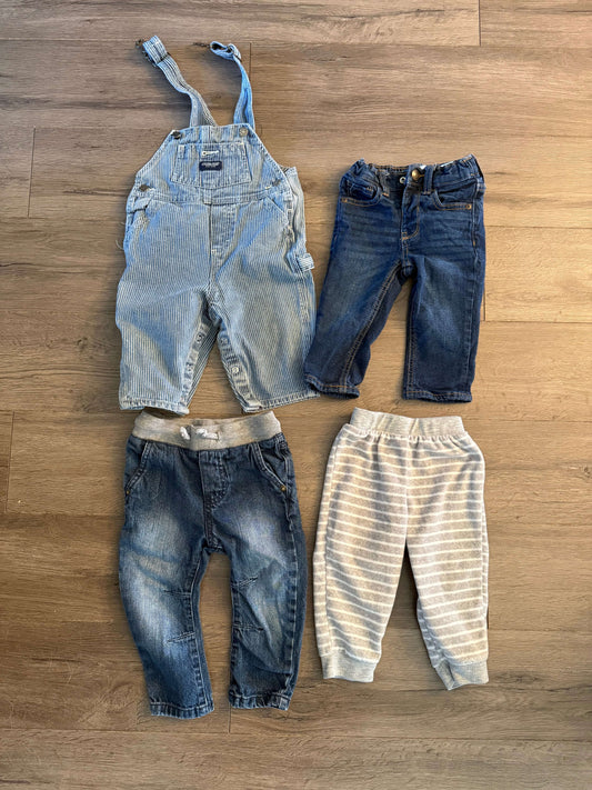 4pc Pants/Overalls Bundle 12-18m, Kids 18 Month (12-18M)