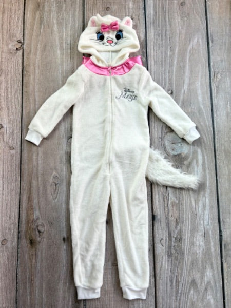 H&M Disney size 4-6 girls fuzzy Marie from Aristocats cat costume, onesie, jumpsuit