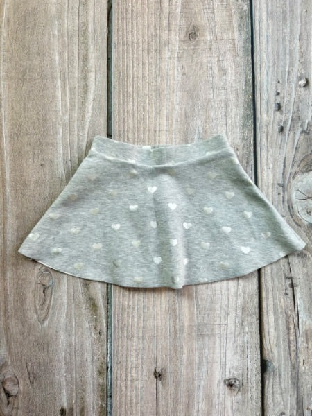 H&M size 2-4 girls silver foil hearts skirt, Kids 4/4T