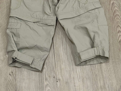 Boys Blue Guess ‘Lion’ T-shirt size 2T and Eddie Bauer Khaki Cargo Zip-off pants size XXS, VGUC, Kids 2T