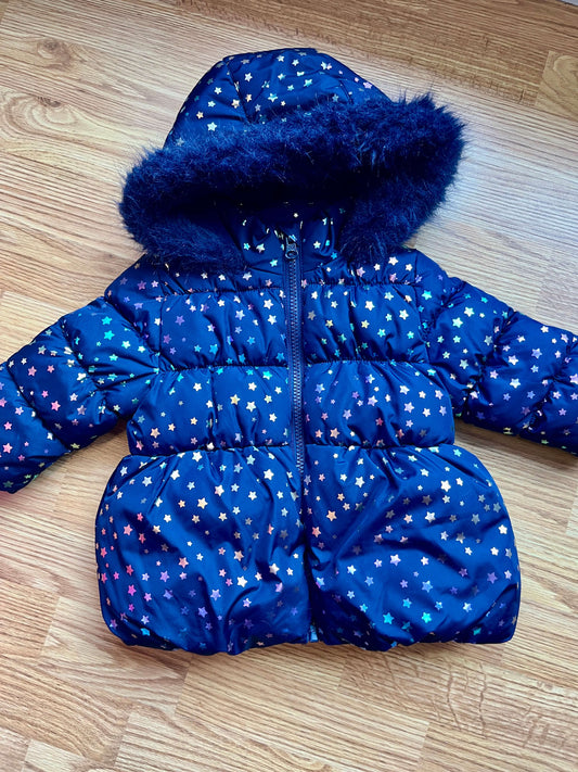 BNWOT - Adorable Rainbow Star Puffer Jacket, Kids 12 Month (9-12M)
