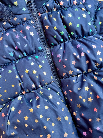 BNWOT - Adorable Rainbow Star Puffer Jacket, Kids 12 Month (9-12M)