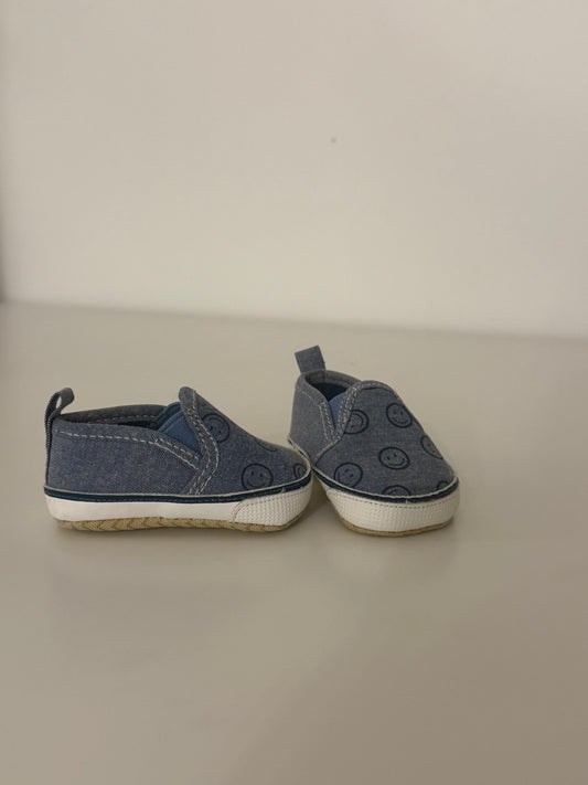 Baby boys smiley face slipon sneakers 0-3 Months, Shoes 0 (Baby: 0-12 mth)