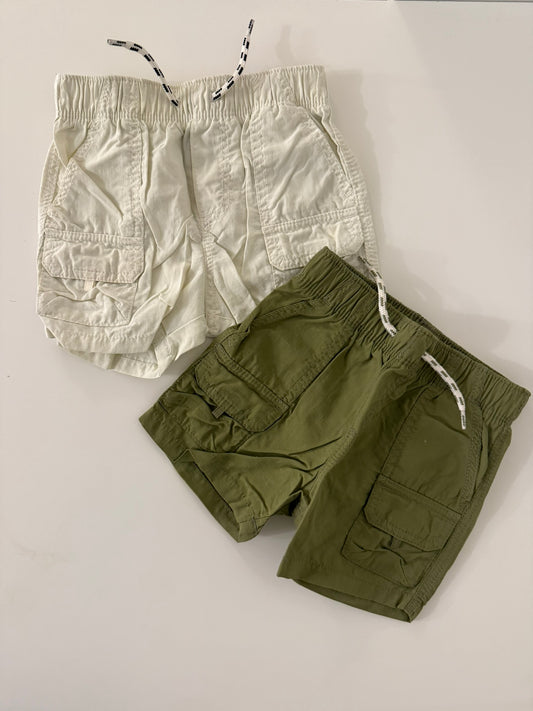 2 Pack Nylon Pull - On Cargo Shorts for Boys, Kids 6 Month (3-6M)