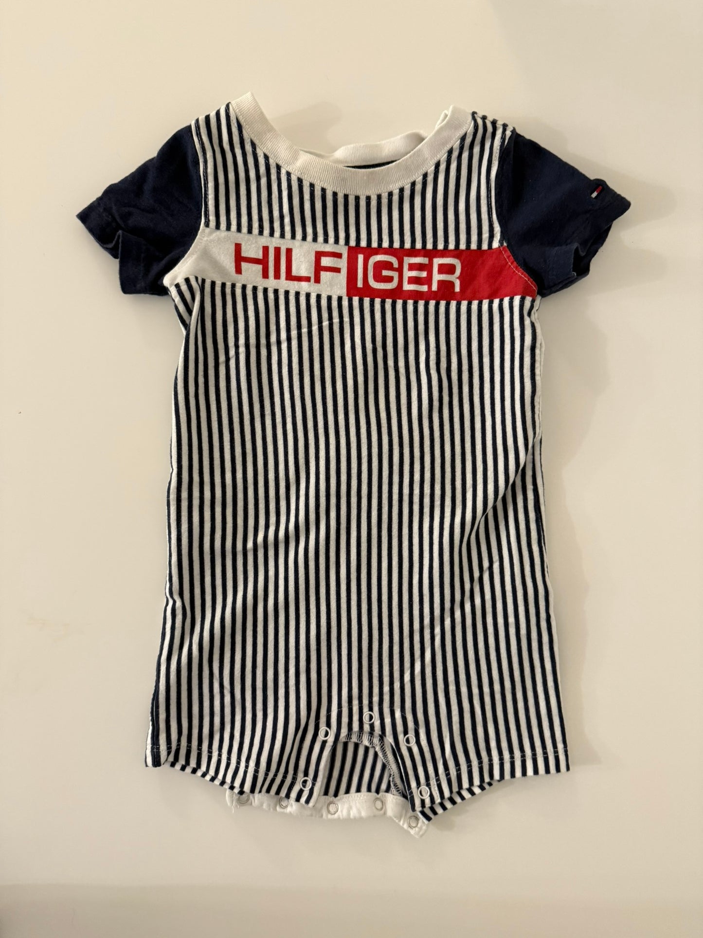 Tommy Hilfiger Baby Boy's Logo Romper 6-9 Months, Kids 9 Month (6-9M)