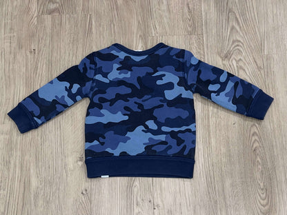 babyGAP, Boys Blue Camo Camouflage Crewneck Sweatshirt from GAP kids, , size 2 years, Very Good Used Condition (VGUC), Kids 2T