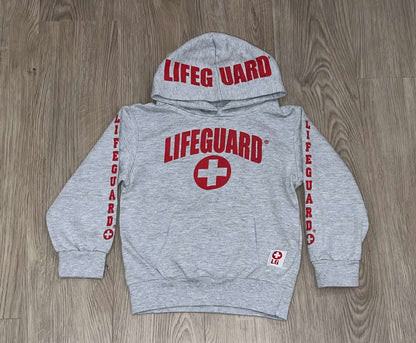 Gender Neutral Grey Lifeguard Hoodie for Boys or GIrls, size X-S (4/5), Very Good Used Condition (VGUC), Kids 4/4T