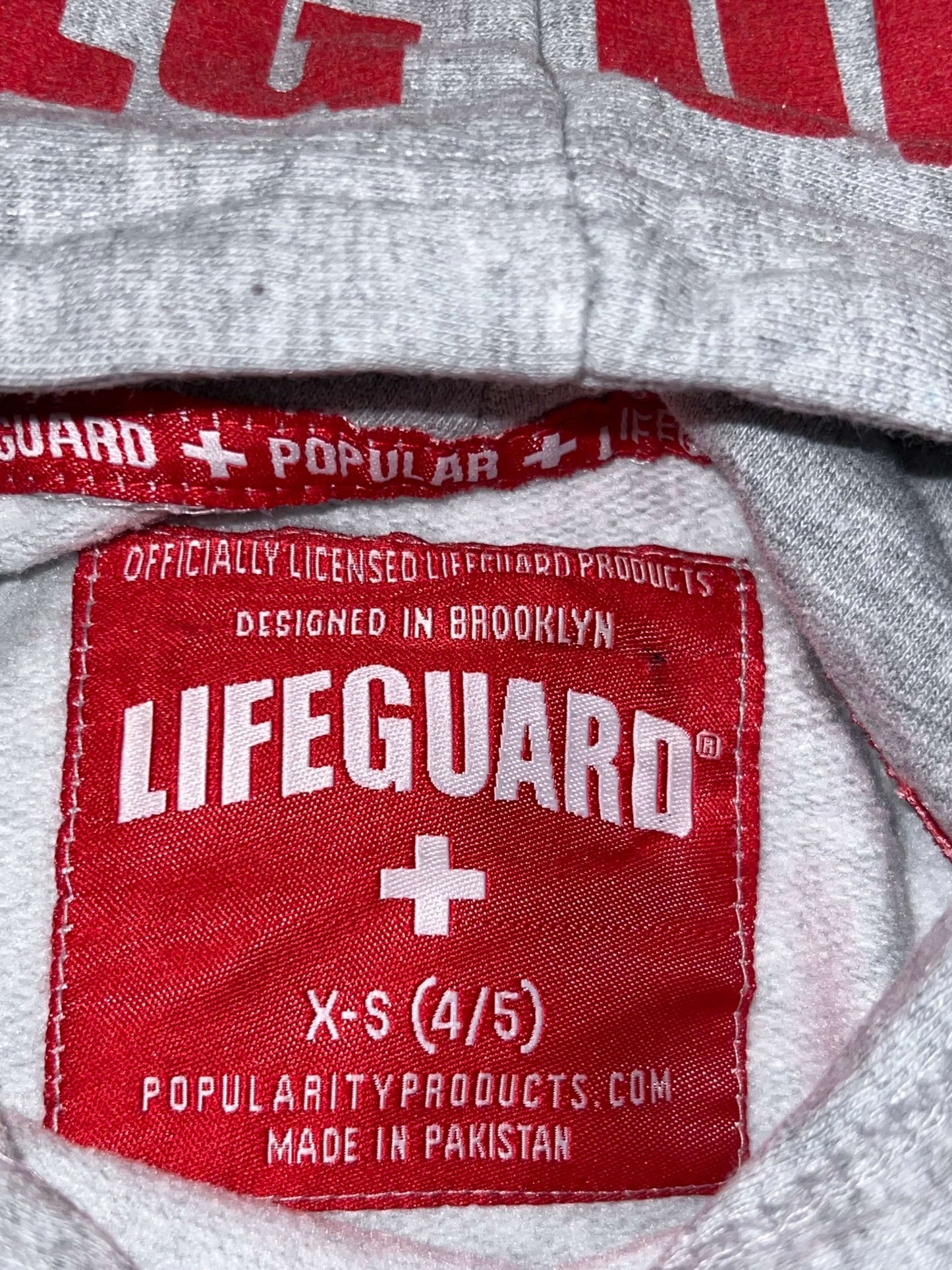 Gender Neutral Grey Lifeguard Hoodie for Boys or GIrls, size X-S (4/5), Very Good Used Condition (VGUC), Kids 4/4T
