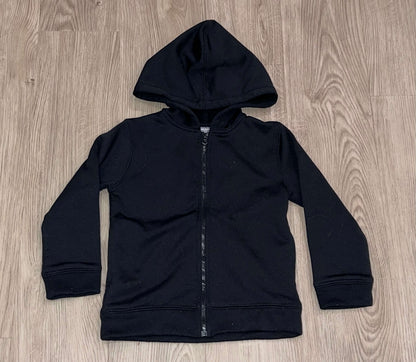 Boys Solid Black Zip Up Hoodie by Joe Fresh Active, size 4, Very Good Used Condition (VGUC), Kids 4/4T