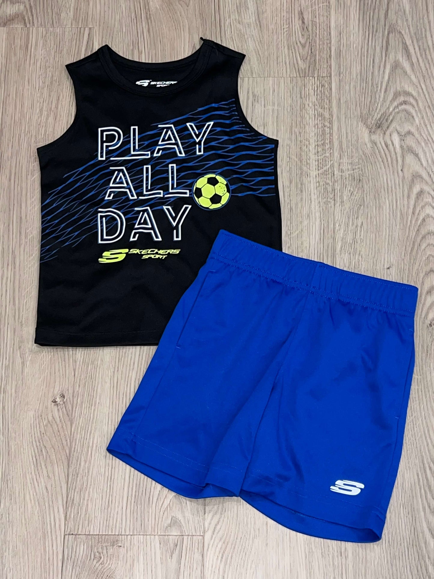 Boys Skechers 3-pc Tank Top, T-shirt and Shorts Set, size 4T, EUC, Kids 4/4T