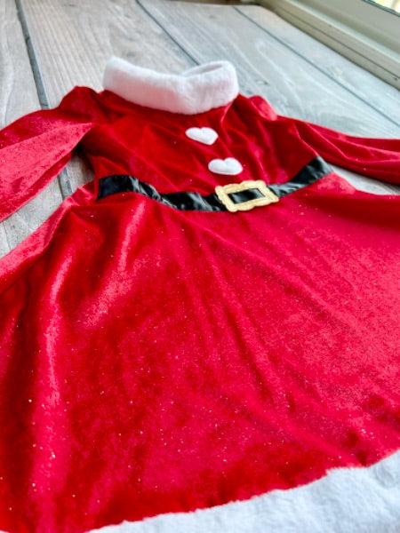 H&M size 4-6yrs girls Santa Claus holiday Christmas dress costume, like new