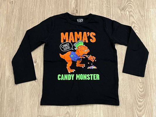 Boys L/S “Mama’s Candy Monster” Halloween theme T-shirt from The Children's Place (TCP), size 5T, Excellent Used Condition (EUC) , Kids 5/5T (extra small)