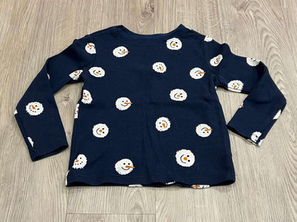 Boys L/S Navy Top with Snowmen Head design from Old Navy, size 5T, EUC, Kids 5/5T