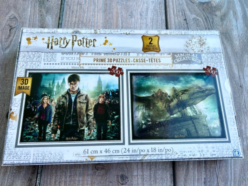 Wizarding World of Harry Potter Magical Creatures 3D puzzle 500 pieces each 2-pack set, new in box