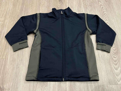 agoo brand, Boys Yoga Wear, Black Athletic Zip-Up Jacket with Greyish-Green Accents, size 3/4, VGUC, Kids 3T
