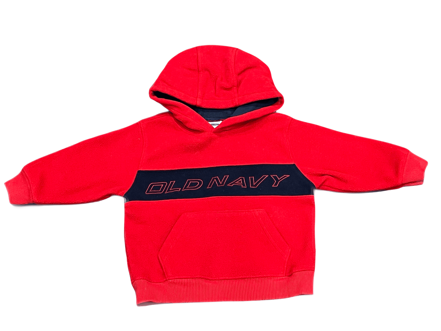 Old Navy, Red/Navy Fleece Hoodie, size 6-12 mos, VGUC, Kids 9 Month (6-9M)