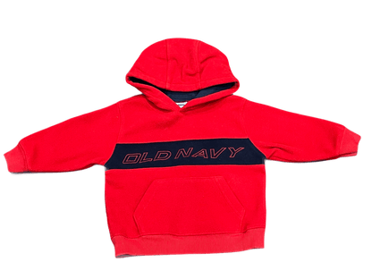 Old Navy, Red/Navy Fleece Hoodie, size 6-12 mos, VGUC, Kids 9 Month (6-9M)
