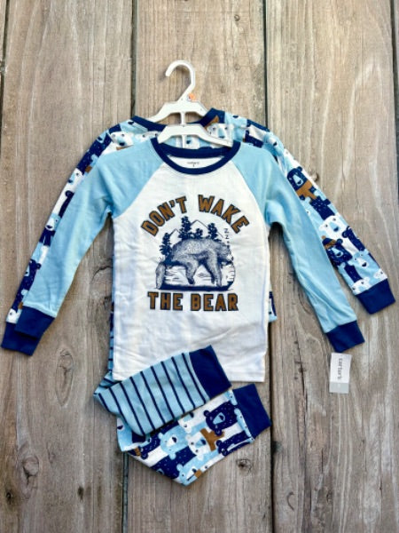 Carter’s boys 4-piece pjs set, size 7, don’t wake the bear/bears themed, brand new with tags, Kids 7 & 8 (small)