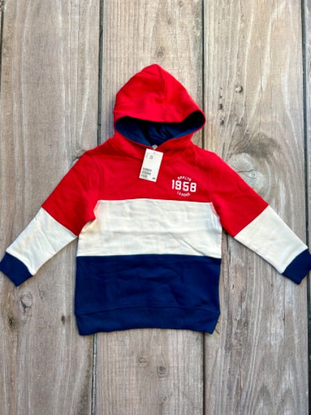 H&M boys hoodie, boys colour block sweater, size 6-8yrs, brand new with tags, Kids 7 & 8 (small)