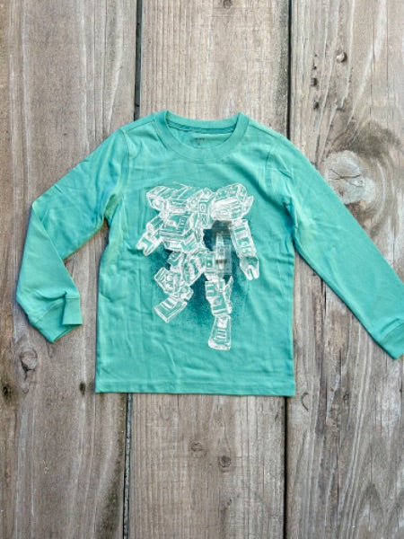 Carter’s size 6 boys transformer/robot themed long sleeve top, shirt, new with tags, Kids 6/6X (extra small)