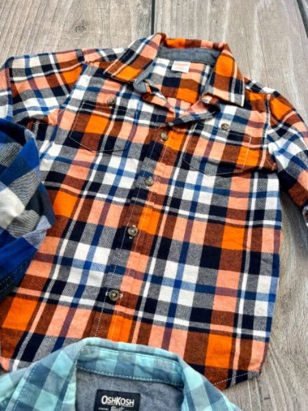 Flannel boys button up shirts bundle sizes 3T & 4T, Kids 4/4T