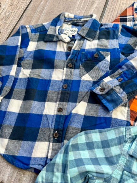 Flannel boys button up shirts bundle sizes 3T & 4T, Kids 4/4T