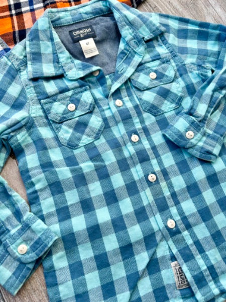 Flannel boys button up shirts bundle sizes 3T & 4T, Kids 4/4T