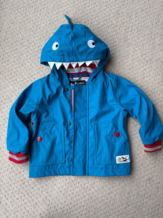 Next 🇬🇧 - blue shark rain jacket, 9-12 months , Kids 12 Month (9-12M)