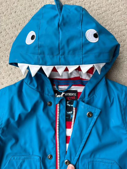 Next 🇬🇧 - blue shark rain jacket, 9-12 months , Kids 12 Month (9-12M)