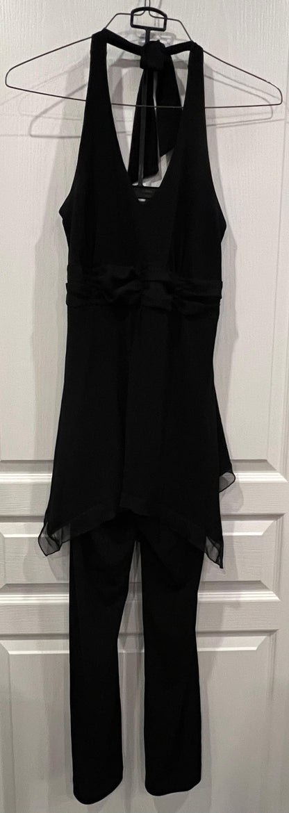 VGUC, Black Dressy Pant Romper, Maternity Jumpsuit, size  XS/S, Maternity S (4-6)