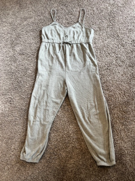 Grey maternity overall jumpsuit