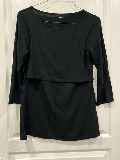 VGUC, Soft 3/4 length sleeve Solid Black Nursing Top from GAP, size Medium. (Postpartum), Maternity M (8-10)