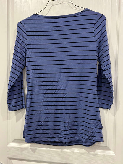 VGUC, Soft 3/4 length sleeve Cornflower Blue with navy stripes Nursing Top from GAP, size Small. (Postpartum), Maternity S (4-6)