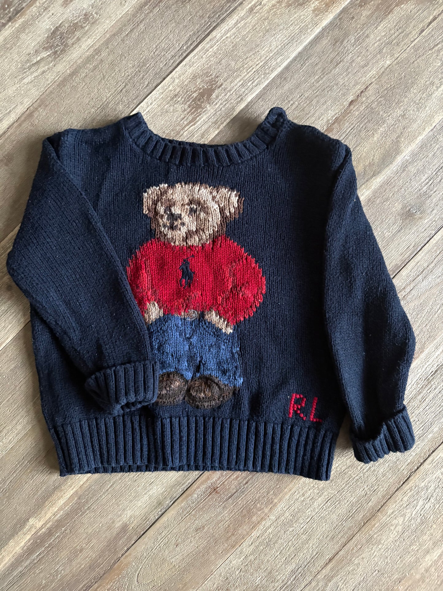 Ralph Lauren Bear Knit Sweater 12m , Kids 12 Month (9-12M)