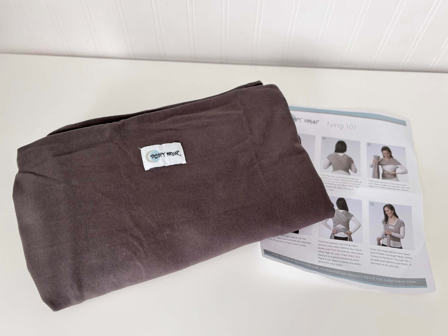 Sleepy wrap baby carrier - grey, like new, retails $40