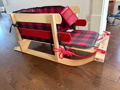 NEW - Streamridge wooden sled with padded insert, retail $150