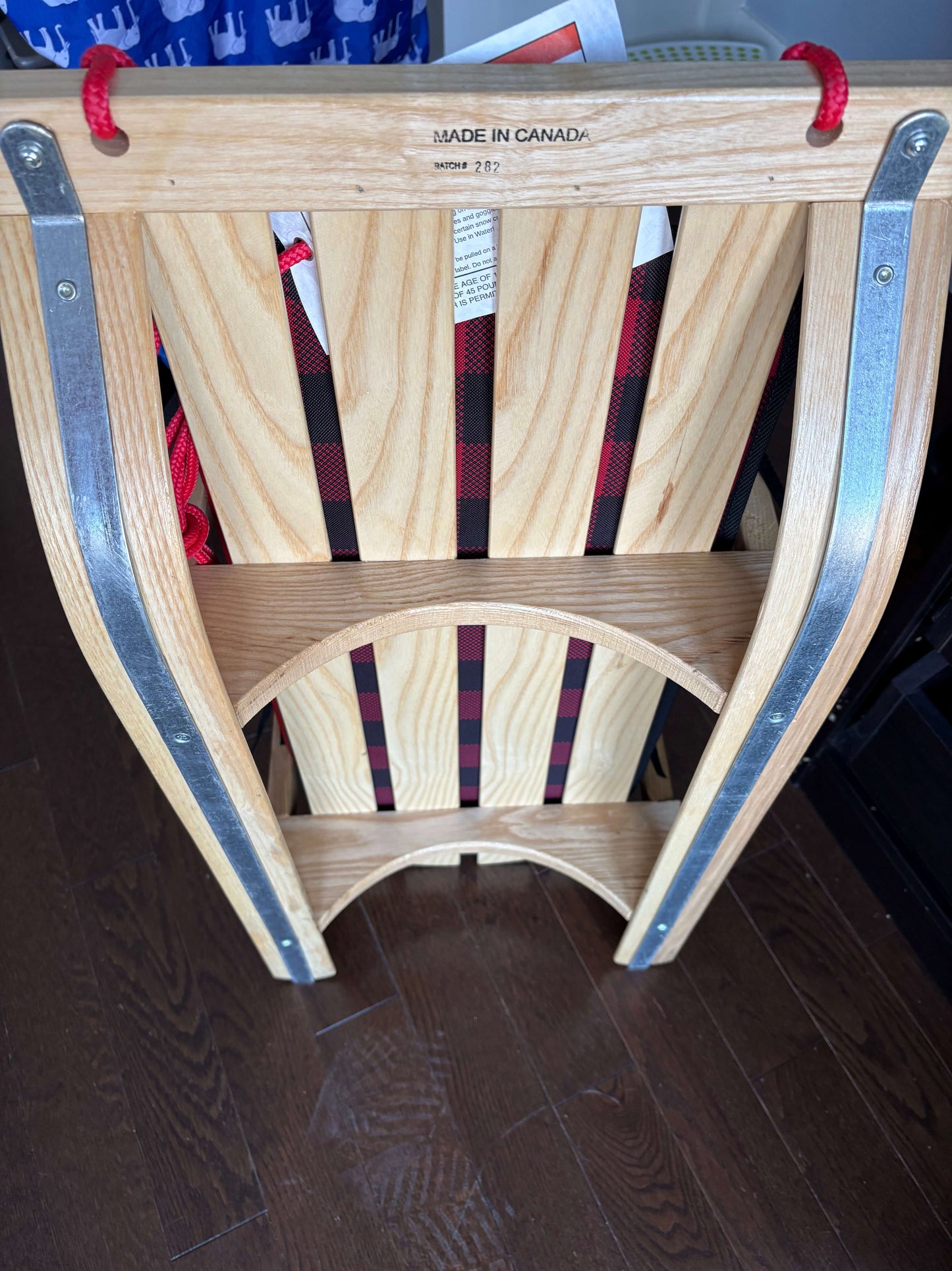 NEW - Streamridge wooden sled with padded insert, retail $150