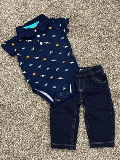 Carter’s Polo shirt and jeans, size 6 mos, VGUC, , Kids 6 Month (3-6M)