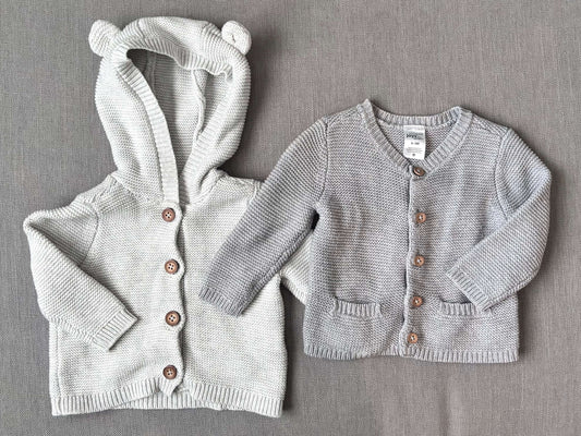 2 x Carters knitted cardigans 0 - 3 months , Kids 3 Month (0-3M)
