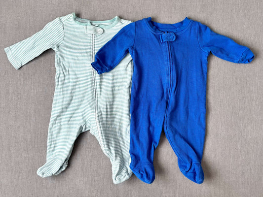 2 x zip up sleepers 0 - 3 months, Kids 3 Month (0-3M)