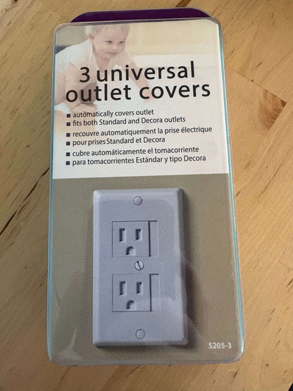 NEW - KidCo - universal outlet covers (5/9), 3 per pack, retails $15