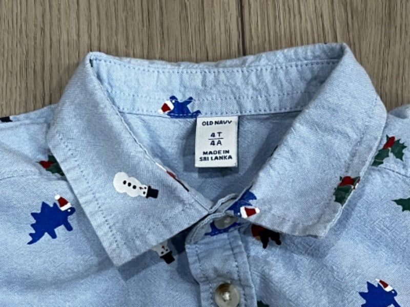 VGUC,  Old Navy, Holiday Dress Shirt, Kids 4/4T