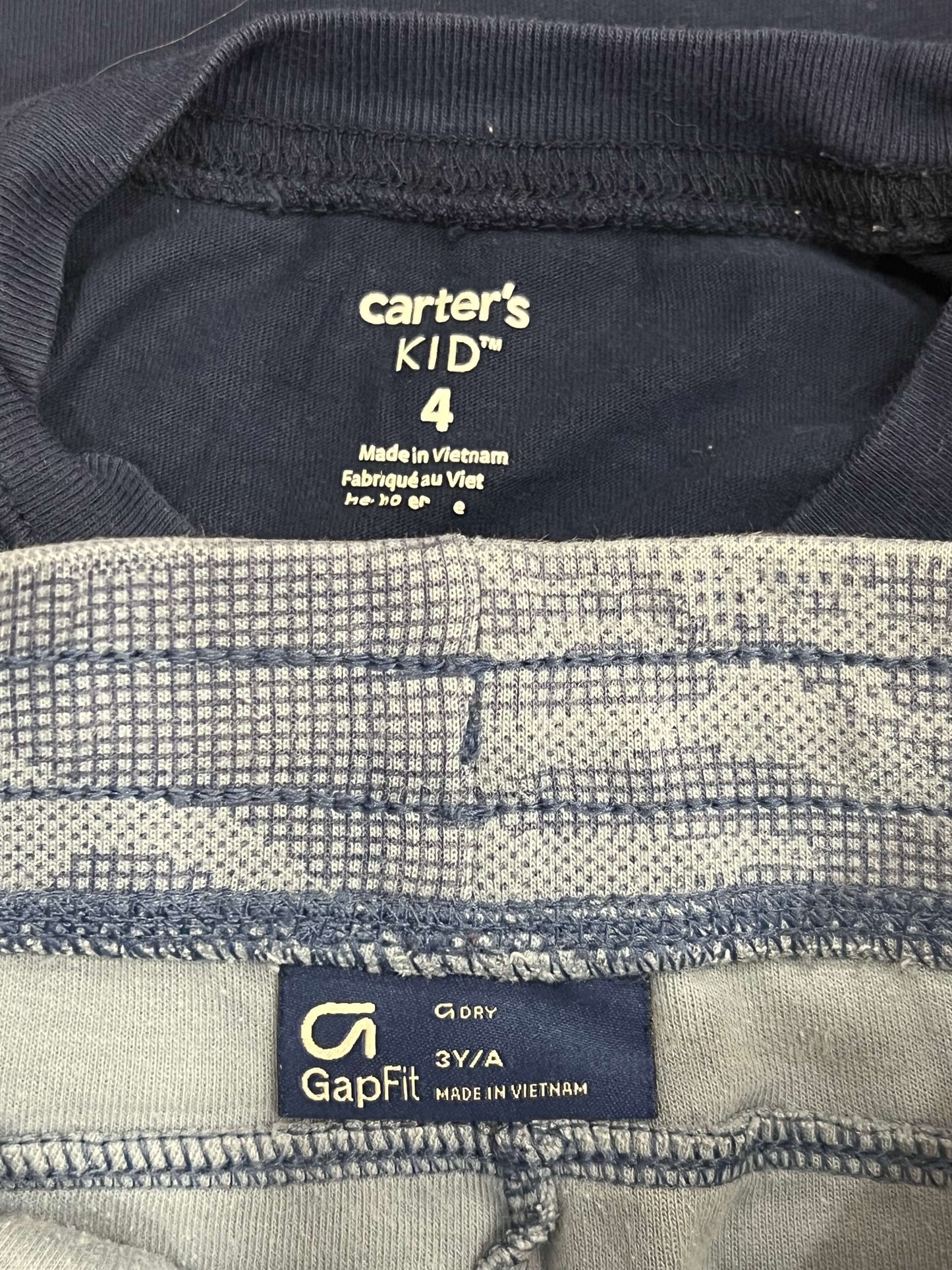 Boys “I’ve Got Goals” L/S T-shirt (size 4) from Carter's and GAP Kids tech joggers (size 3T), VGUC, Kids 3T