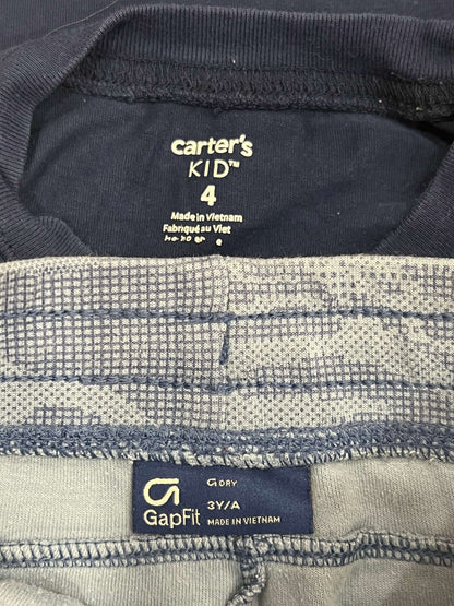Boys “I’ve Got Goals” L/S T-shirt (size 4) from Carter's and GAP Kids tech joggers (size 3T), VGUC, Kids 3T