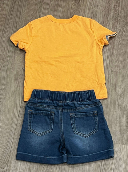 Boys Reversible Cute Mom/Dad sayings T-shirt with Jean Shorts, size 2T, VGUC, Kids 2T