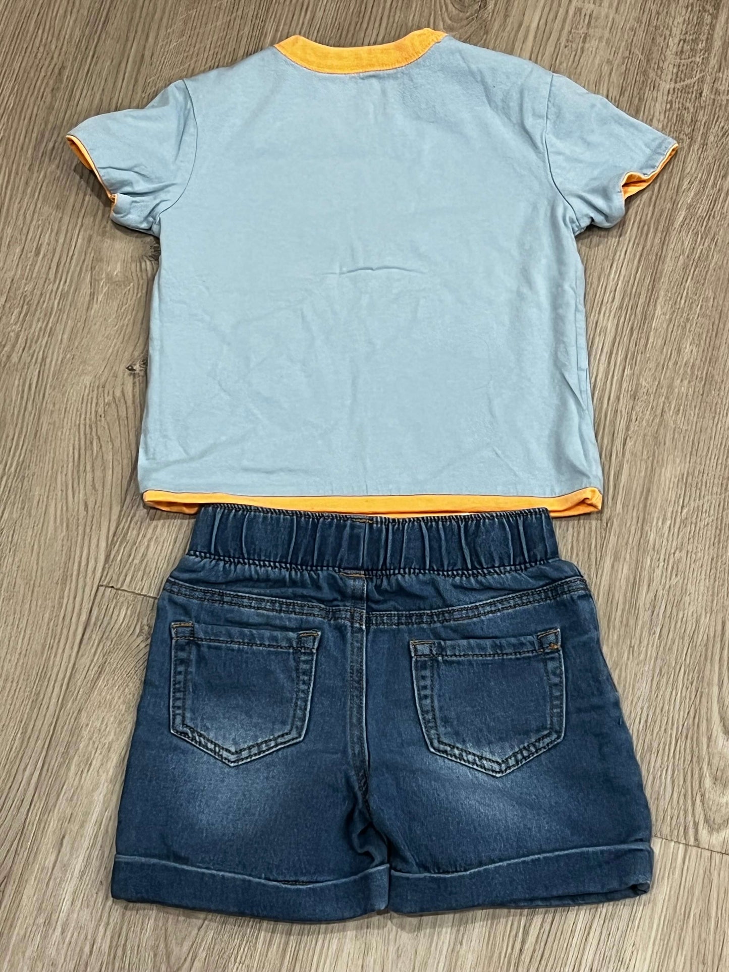 Boys Reversible Cute Mom/Dad sayings T-shirt with Jean Shorts, size 2T, VGUC, Kids 2T